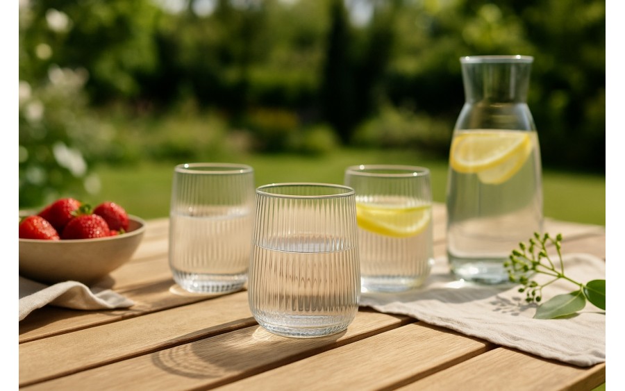 Szklanka do whisky 320 ml LYRA prążek niska