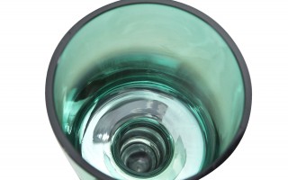 Świecznik szklany złoto - zielony 40 cm JK0190