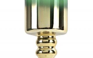 Świecznik szklany złoto - zielony 30 cm JK0190