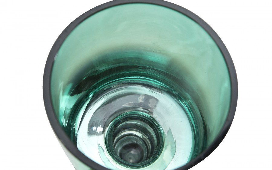 Świecznik szklany złoto - zielony 30 cm JK0190