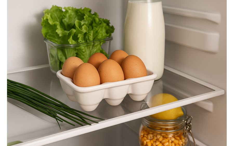 Porcelanowy półmisek na jajka wytłoczka biała