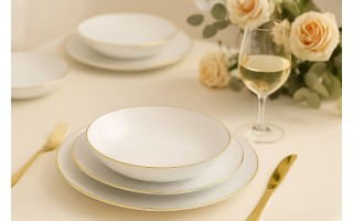 Komplet talerzy dla 6 osób 18 el. City Złote B326