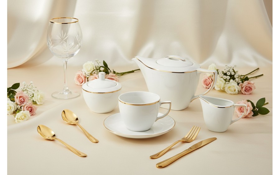 Serwis do kawy dla 12 osób 39 el. City Złote B326