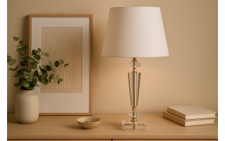 Lampa z kloszem i szklaną podstawa AP138547