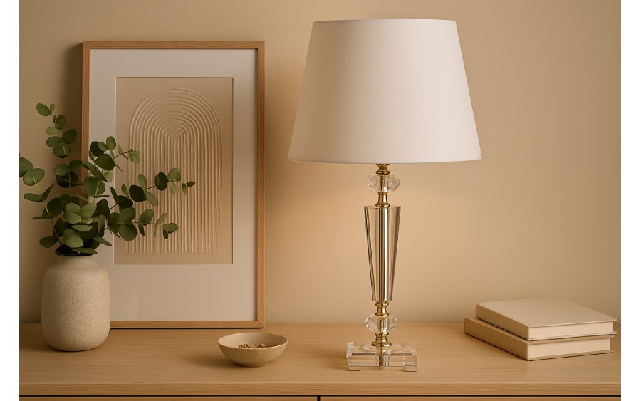 Lampa z kloszem i szklaną podstawa AP138547