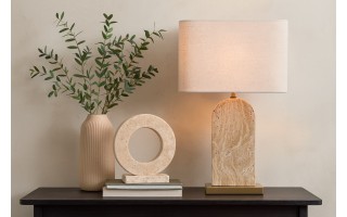 Lampa z kloszem i podstawą kamienną AP180145