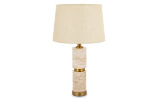 Lampa kamienna z kloszem tkaninowym AP180146