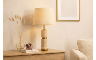 Lampa kamienna z kloszem tkaninowym AP180146