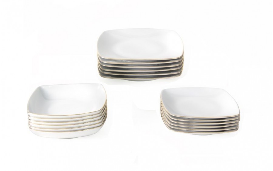 Serwis obiadowy dla 12 osób 44 el. Akcent Złota Linia 3603