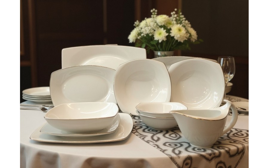 Serwis obiadowy dla 12 osób 44 el. Akcent Złota Linia 3603