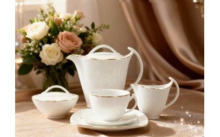 Serwis do kawy dla 12 osób 39 el. Akcent Złota Linia 3603