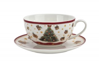 Filiżanka z dzbankiem i zaparzaczem Tea for One Christmas Tree 3