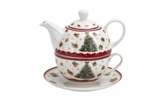 Filiżanka z dzbankiem i zaparzaczem Tea for One Christmas Tree 3