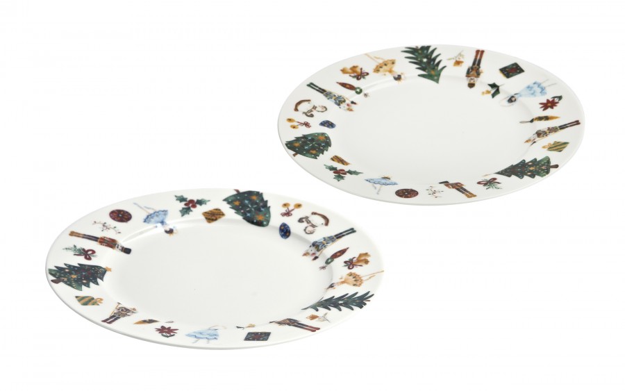 Komplet 2 talerzy deserowych 19 cm Christmas Nutcracker