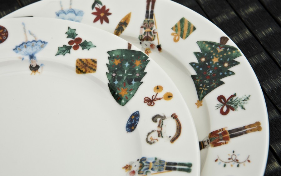 Komplet 2 talerzy deserowych 19 cm Christmas Nutcracker