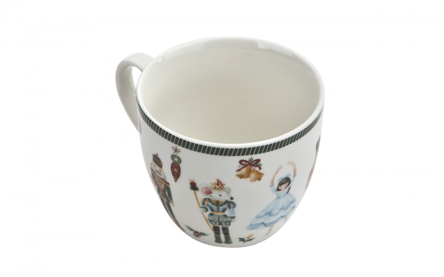 Kubek porcelanowy 460 ml Christmas Nutcracker w koszyczku