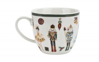 Kubek porcelanowy 460 ml Christmas Nutcracker w koszyczku