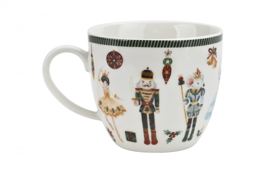 Kubek porcelanowy 460 ml Christmas Nutcracker w koszyczku