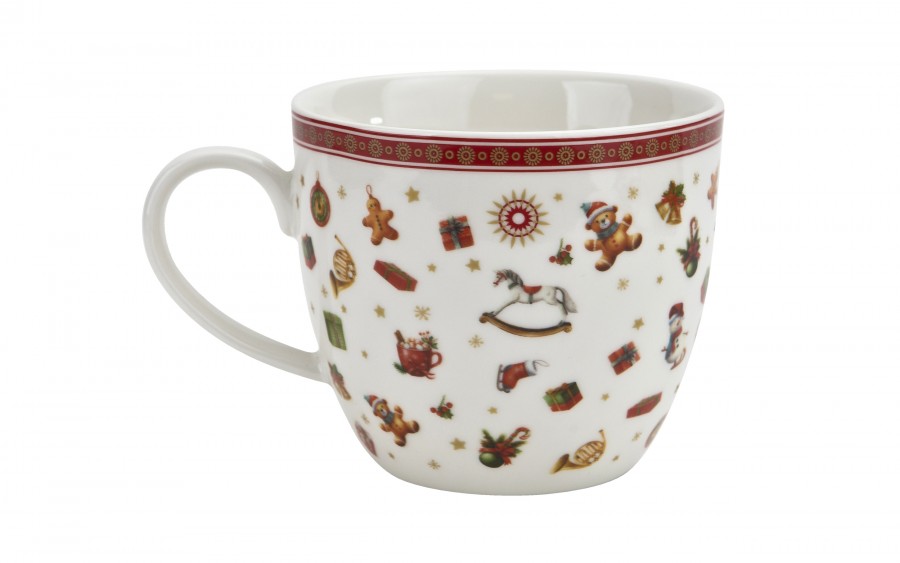 Kubek porcelanowy 460 ml Christmas Gifts w koszyczku