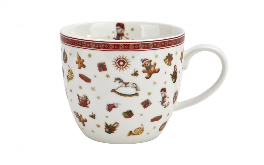 Kubek porcelanowy 460 ml Christmas Gifts w koszyczku