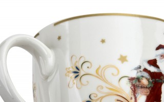 Kubek porcelanowy 460 ml Santa w koszyczku