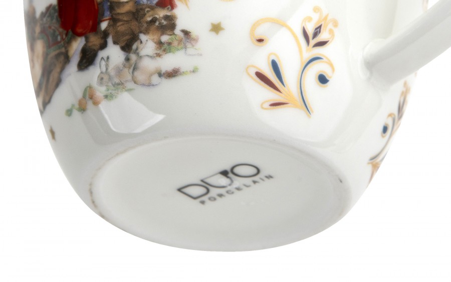 Kubek porcelanowy 460 ml Santa w koszyczku