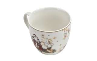 Kubek porcelanowy 460 ml Santa w koszyczku