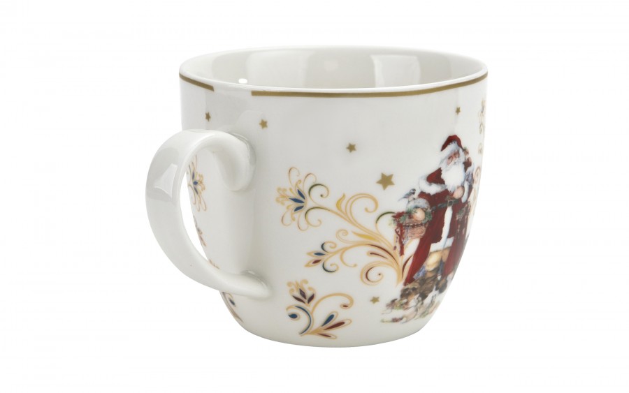 Kubek porcelanowy 460 ml Santa w koszyczku