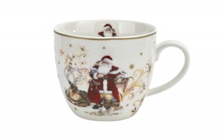 Kubek porcelanowy 460 ml Santa w koszyczku