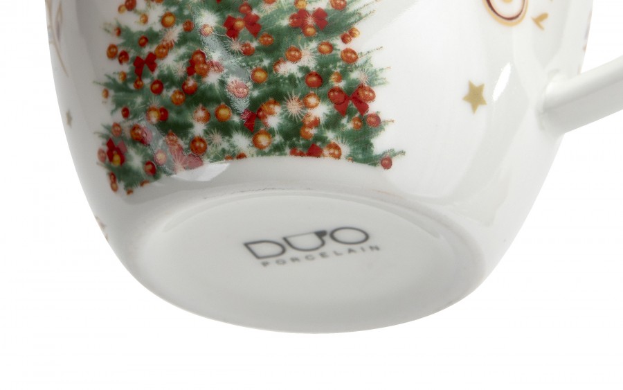 Kubek porcelanowy 460 ml Christmas Magic w koszyczku