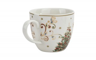 Kubek porcelanowy 460 ml Christmas Magic w koszyczku