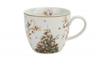 Kubek porcelanowy 460 ml Christmas Magic w koszyczku