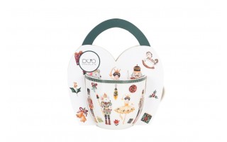 Kubek porcelanowy 460 ml Christmas Nutcracker w koszyczku