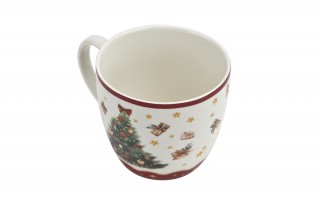 Kubek porcelanowy 460 ml Christmas Tree 3 w koszyczku