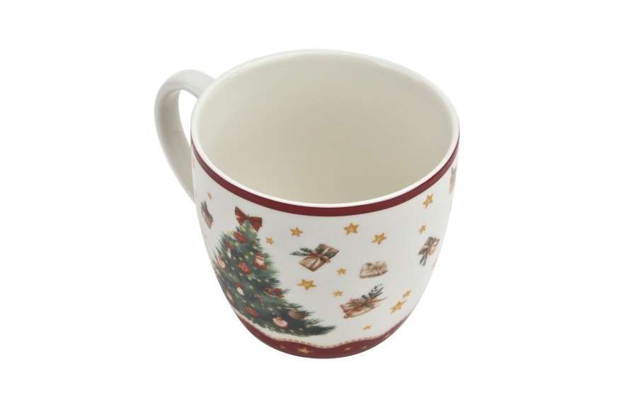 Kubek porcelanowy 460 ml Christmas Tree 3 w koszyczku