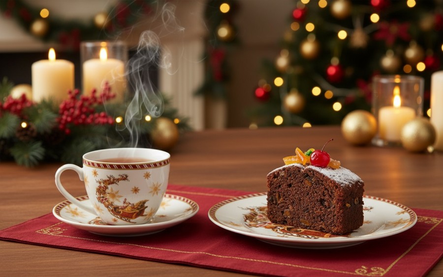 Filiżanka porcelanowa 220 ml + spodek Santa on Sleigh