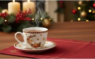 Filiżanka porcelanowa 220 ml + spodek Santa on Sleigh