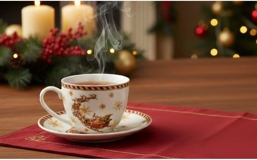 Filiżanka porcelanowa 220 ml + spodek Santa on Sleigh
