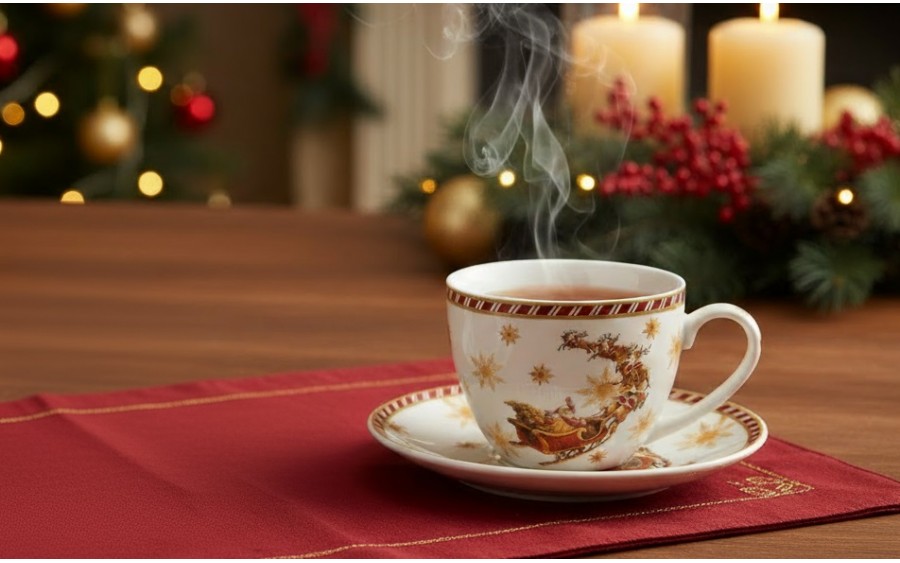Filiżanka porcelanowa 220 ml + spodek Santa on Sleigh