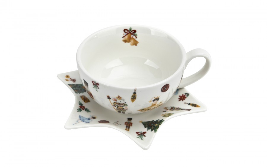 Filiżanka z dzbankiem i zaparzaczem Tea for One Christmas Nutcracker