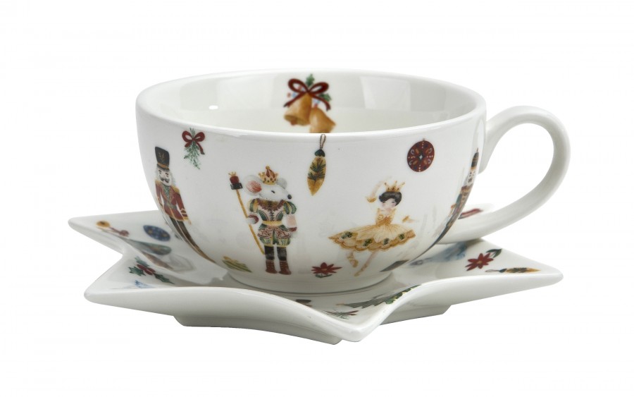 Filiżanka z dzbankiem i zaparzaczem Tea for One Christmas Nutcracker