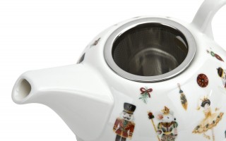 Filiżanka z dzbankiem i zaparzaczem Tea for One Christmas Nutcracker