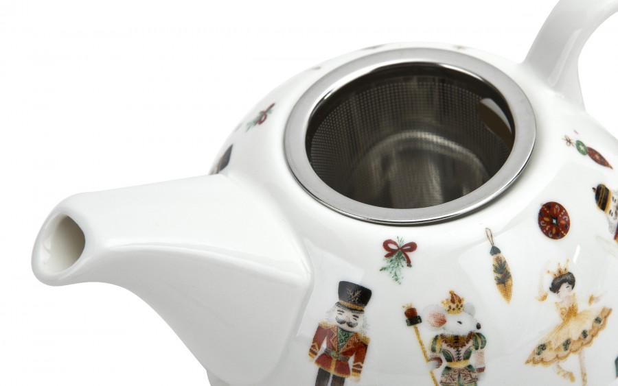 Filiżanka z dzbankiem i zaparzaczem Tea for One Christmas Nutcracker