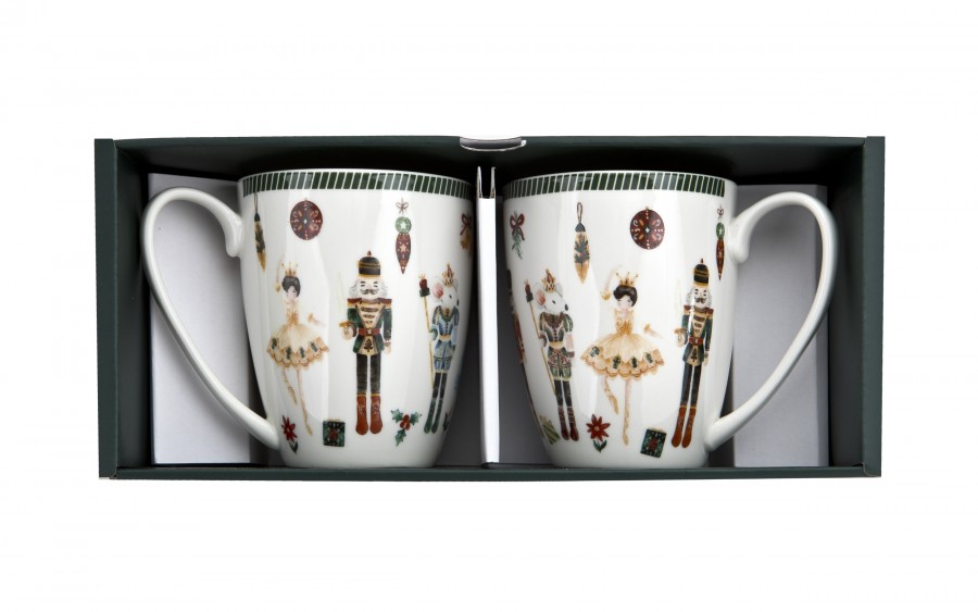 Komplet 2 kubków porcelanowych 360 ml Christmas Nutcracker