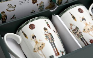 Komplet 2 kubków porcelanowych 360 ml Christmas Nutcracker