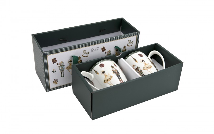 Komplet 2 kubków porcelanowych 360 ml Christmas Nutcracker