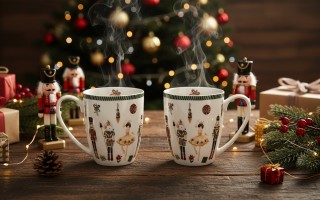 Komplet 2 kubków porcelanowych 360 ml Christmas Nutcracker