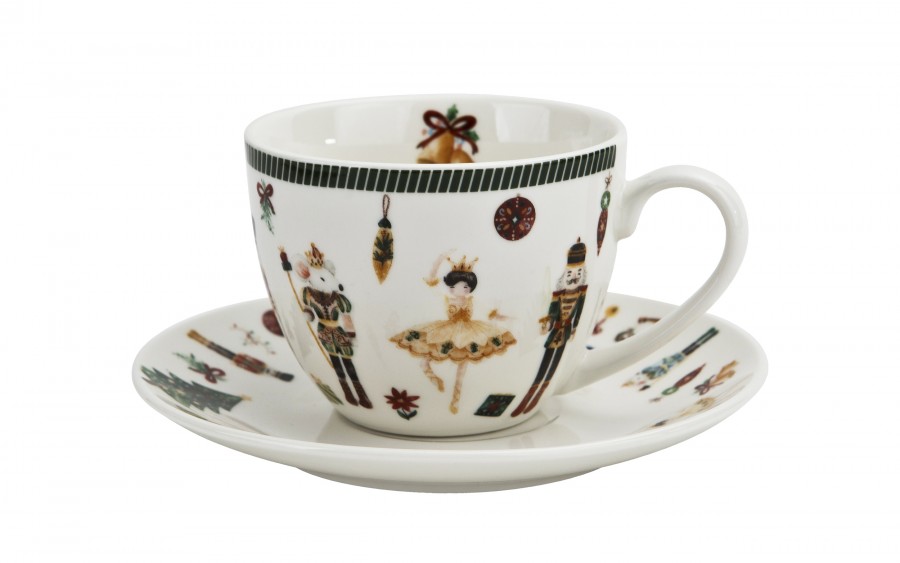 Komplet 2 filiżanek 270 ml + spodki Christmas Nutcracker