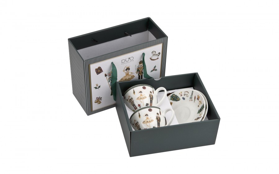 Komplet 2 filiżanek 270 ml + spodki Christmas Nutcracker