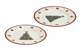 Komplet 2 talerzy deserowych 19 cm Christmas Tree 3